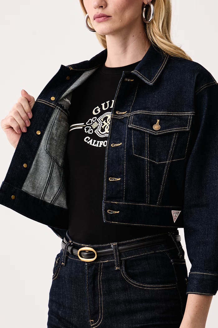 Guess Jeans jakna ženska z bombažem ROSALYN W6BNA3.D2480