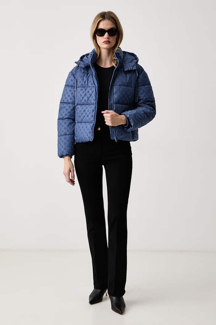 Guess Kurtka pikowana damska NEW DAISY W6BL56.W4195 niebieski AW26