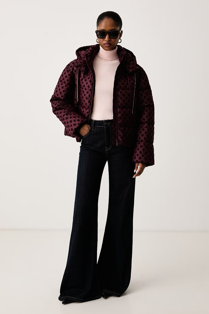 Guess Kurtka pikowana damska NEW DAISY W6BL56.W4195 bordowy AW26