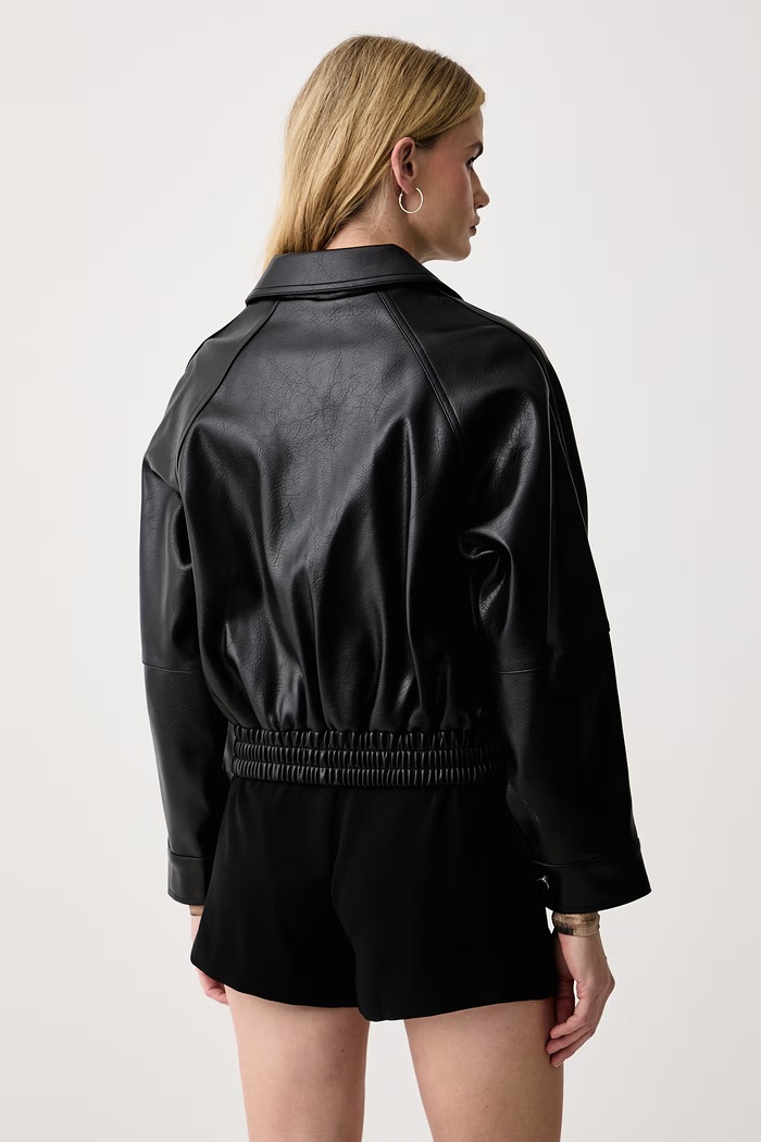 Oblečení Guess Přechodová bunda dámská z imitace kůže AUDRINE W6BL45.W4102 černá