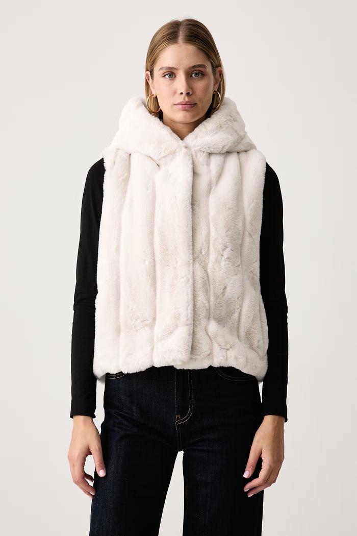Guess Gilet con cappuccio da donna SOPHY beige W5BL99.WDCH0