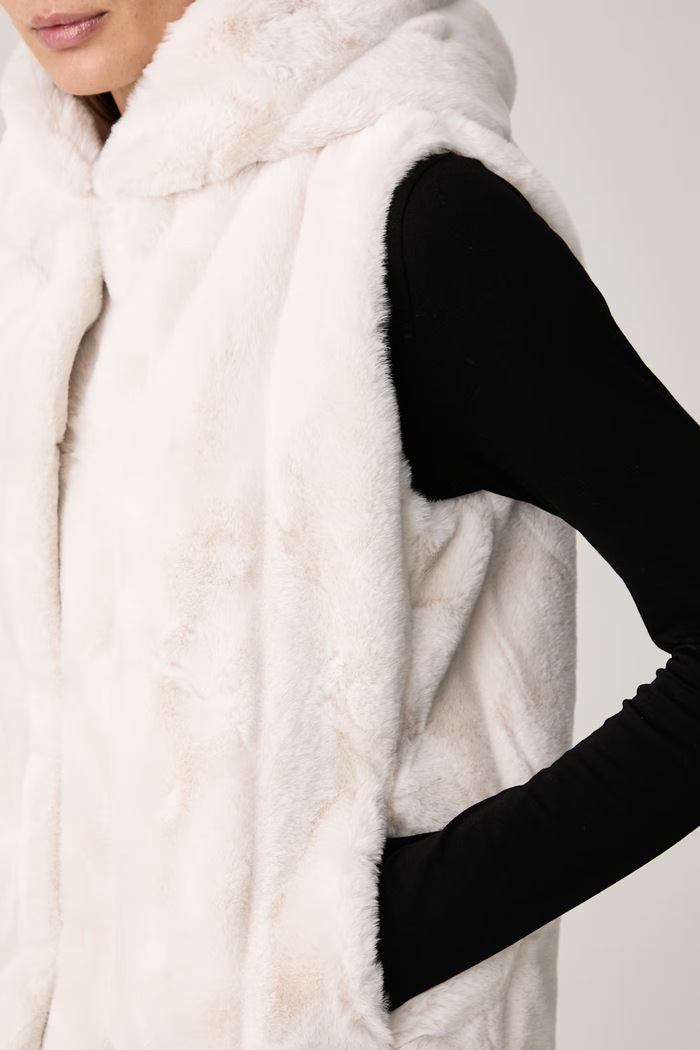 Gilet con cappuccio da donna SOPHY Guess W5BL99.WDCH0 beige