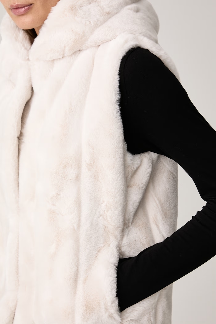 Gilet con cappuccio da donna SOPHY Guess W5BL99.WDCH0 beige