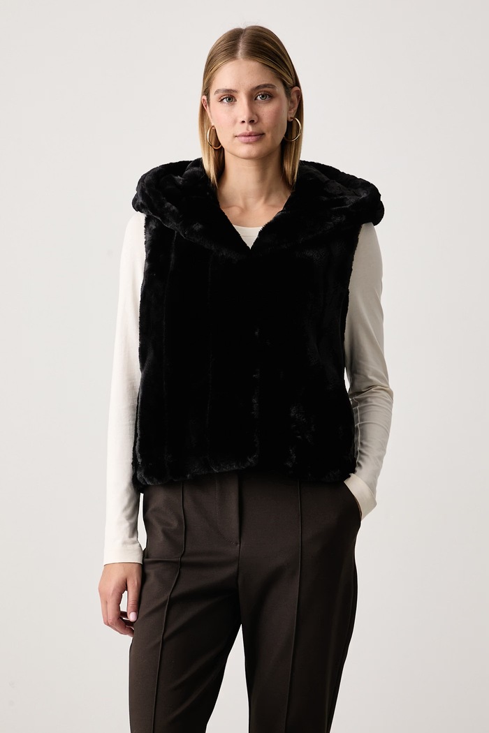Guess Gilet con cappuccio da donna SOPHY nero W5BL99.WDCH0