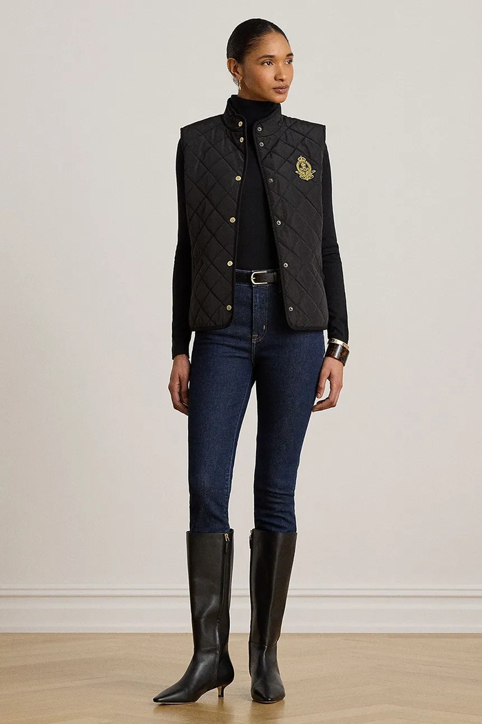 Odzież Lauren Ralph Lauren bezrękawnik damski 297P18068 czarny