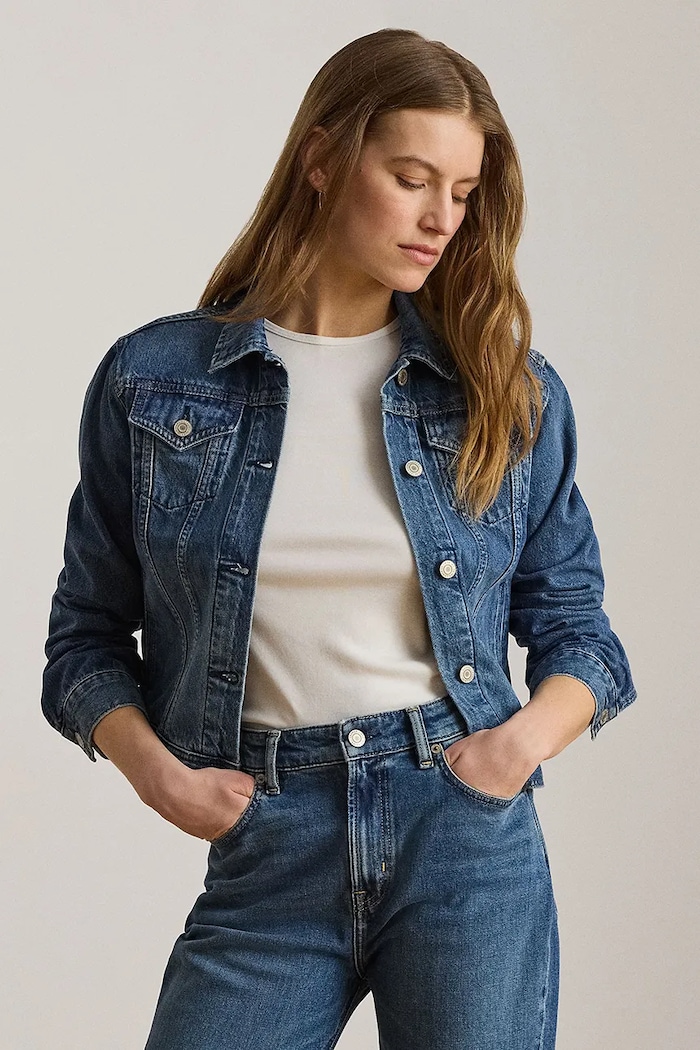 Lauren Ralph Lauren bunda dámska rifľová 200P14154 modrá