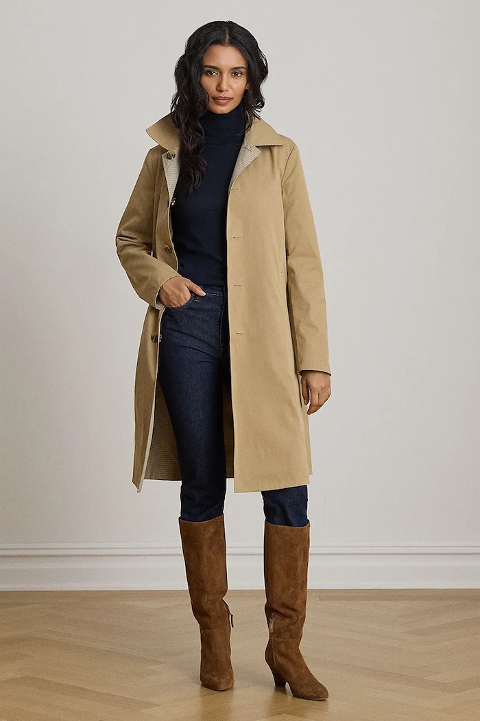 Lauren Ralph Lauren kurtka dwustronna damska 297P18072 beżowy AW26