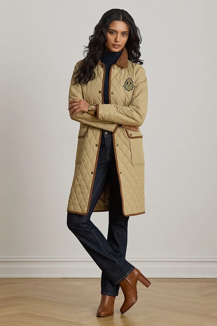 Lauren Ralph Lauren kurtka pikowana damska beżowy 297P18059