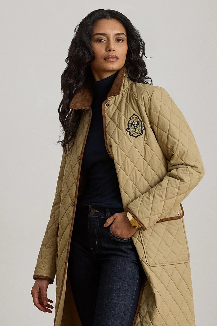 Odzież Lauren Ralph Lauren kurtka pikowana damska 297P18059 beżowy