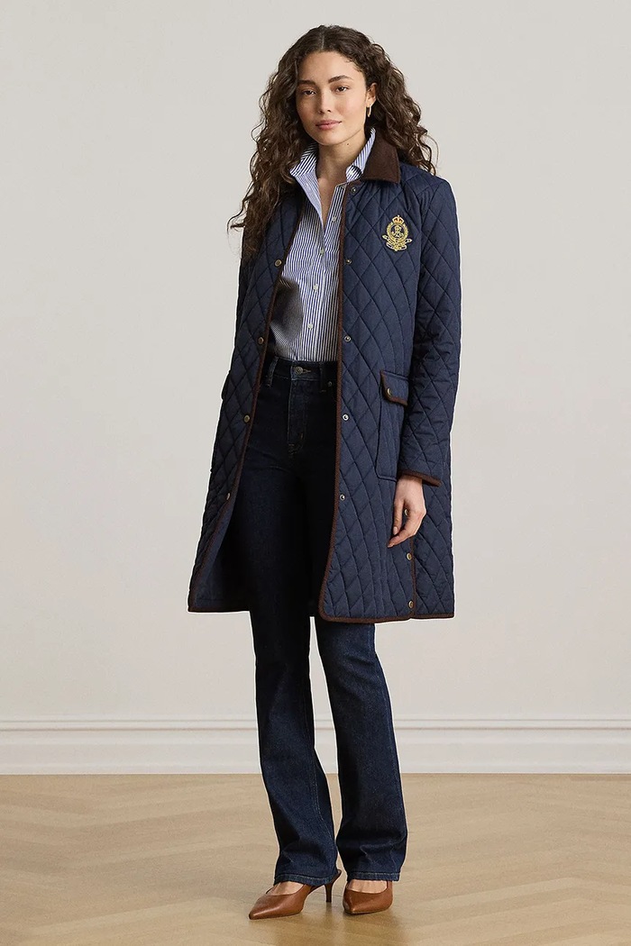 Lauren Ralph Lauren kurtka pikowana damska granatowy 297P18059