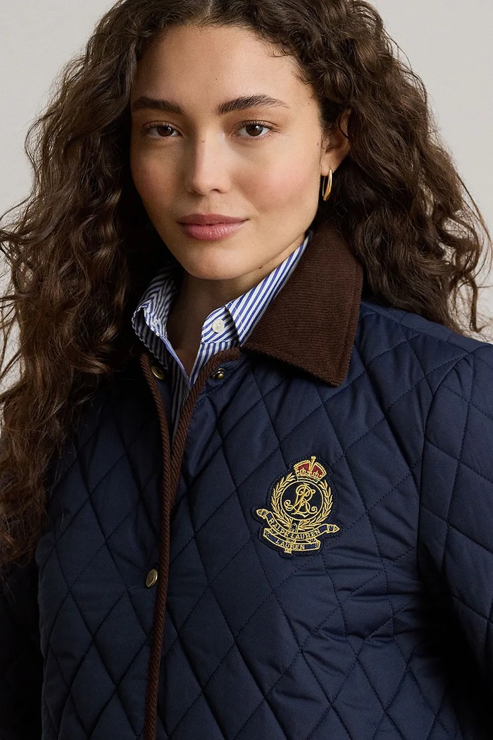 Lauren Ralph Lauren kurtka pikowana damska granatowy 297P18059