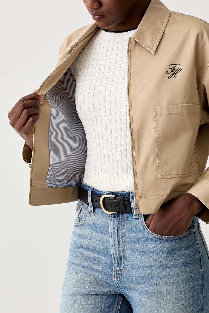 Tommy Hilfiger átmeneti kabát női pamut elasztánnal WW0WW50144