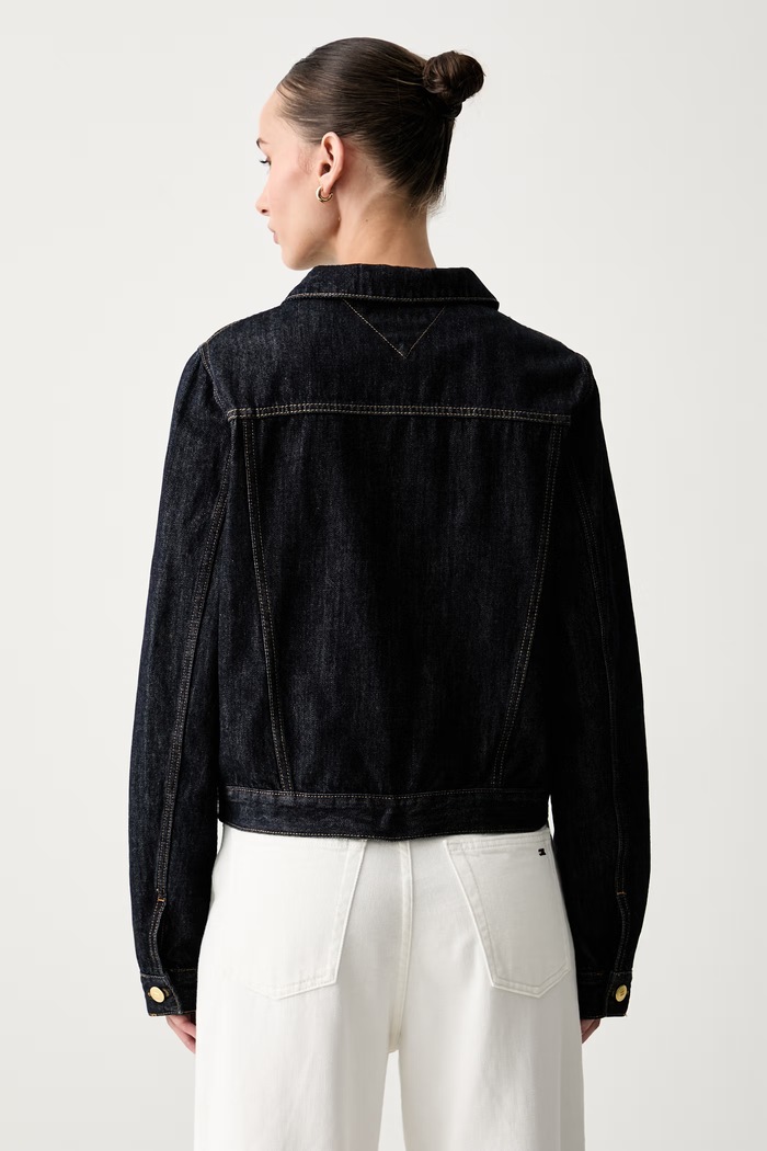 Ρούχα Tommy Hilfiger τζιν μπουφάν γυναικείο WW0WW50002 σκούρο μπλε