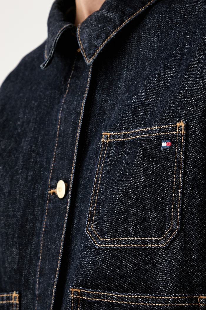 Tommy Hilfiger τζιν μπουφάν γυναικείο WW0WW50002 σκούρο μπλε