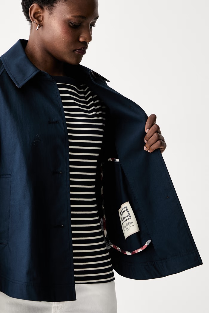 Tommy Hilfiger kurtka przejściowa damska z bawełną WW0WW49844