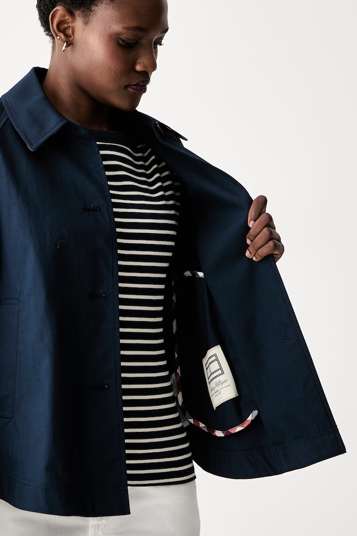 Tommy Hilfiger kurtka przejściowa damska z bawełną WW0WW49844