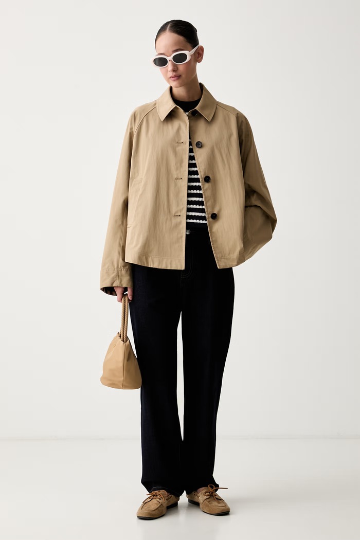 Tommy Hilfiger prijelazna jakna za žene s pamukom WW0WW49844 bež AW26