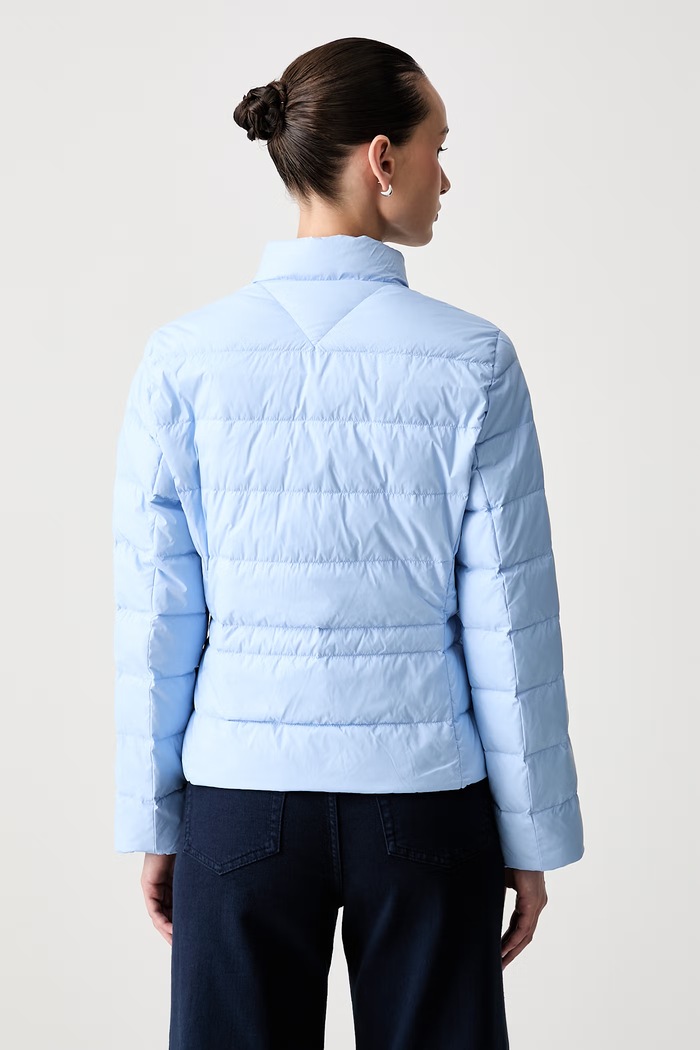 Oblečení Tommy Hilfiger péřová bunda dámská WW0WW51094 modrá