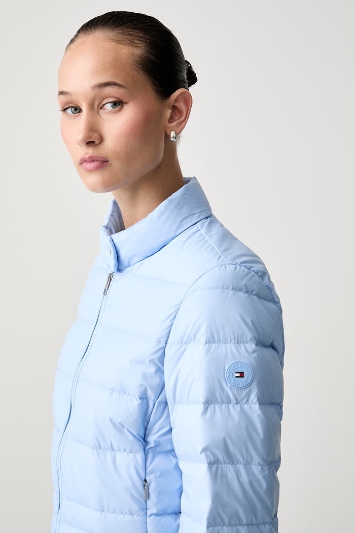 Tommy Hilfiger péřová bunda dámská modrá WW0WW51094