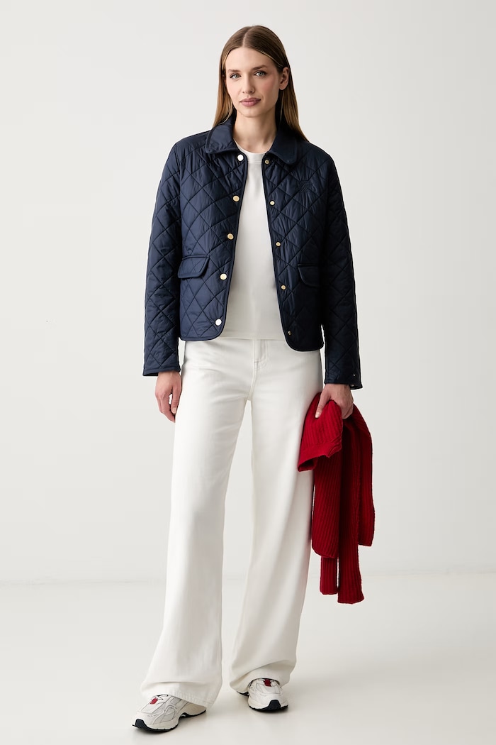 Tommy Hilfiger prošívaná bunda dámská WW0WW50936 námořnická modř AW26