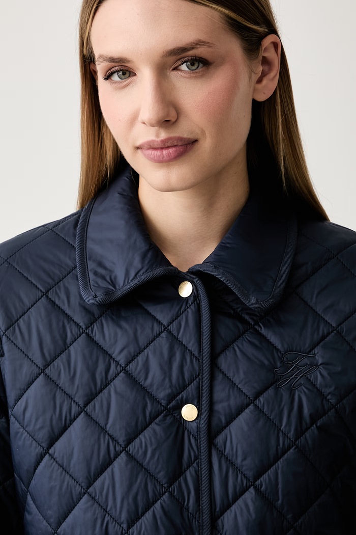 Tommy Hilfiger prošívaná bunda dámská námořnická modř WW0WW50936