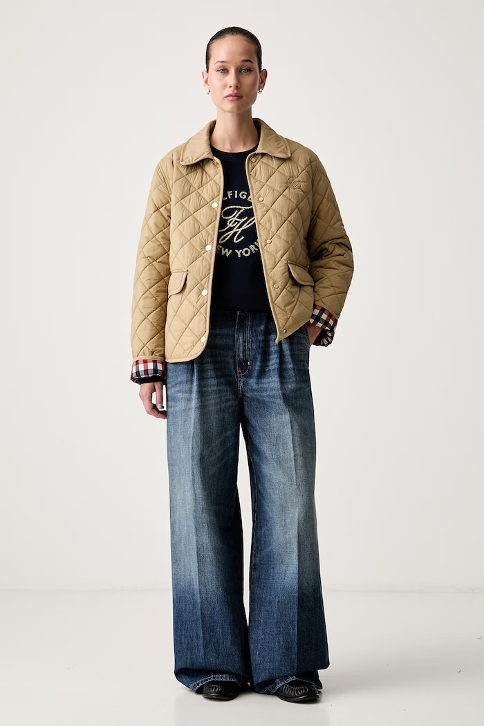 Tommy Hilfiger prošívaná bunda dámská WW0WW50936 béžová AW26