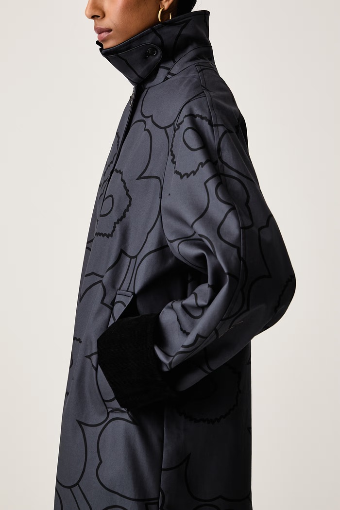 Długa kurtka damska bawełniana Marimekko 095767 granatowy