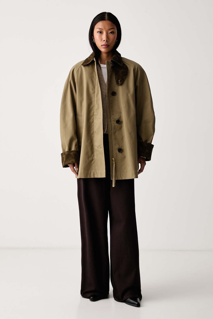 Marimekko Kaput za žene od pamuka 095766 zelena AW26