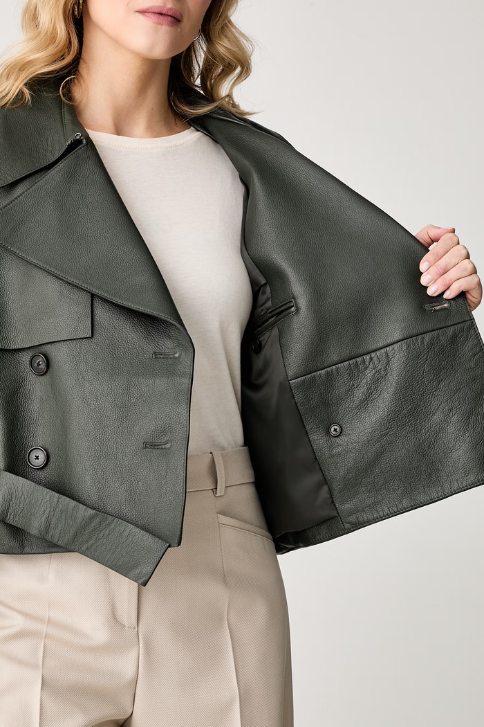 BOSS cappotto trench corto da donna in pelle Satela1 50566471