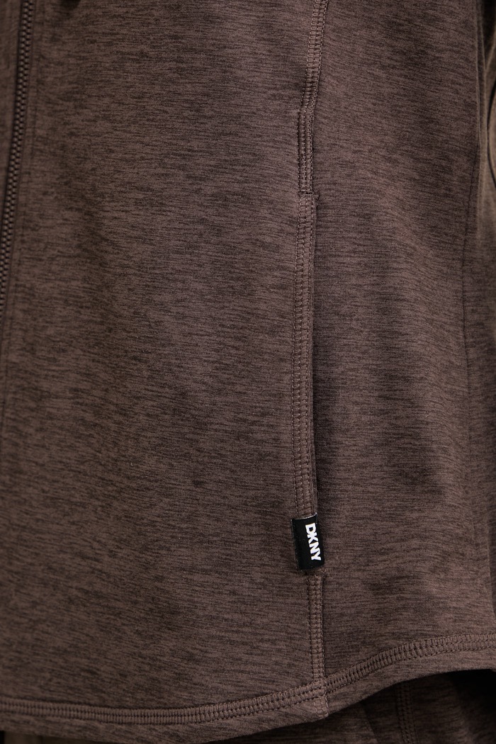 DKNY hanorac cu fermoar și glugă pentru femei DP6J9767 maro