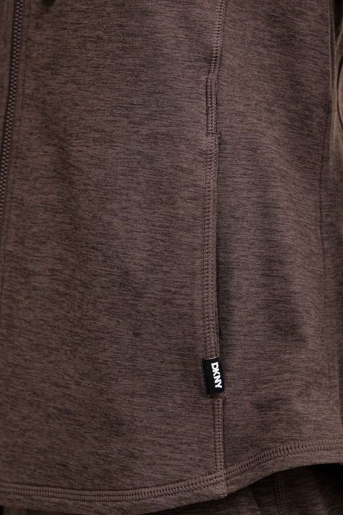 DKNY hanorac cu fermoar și glugă pentru femei DP6J9767 maro
