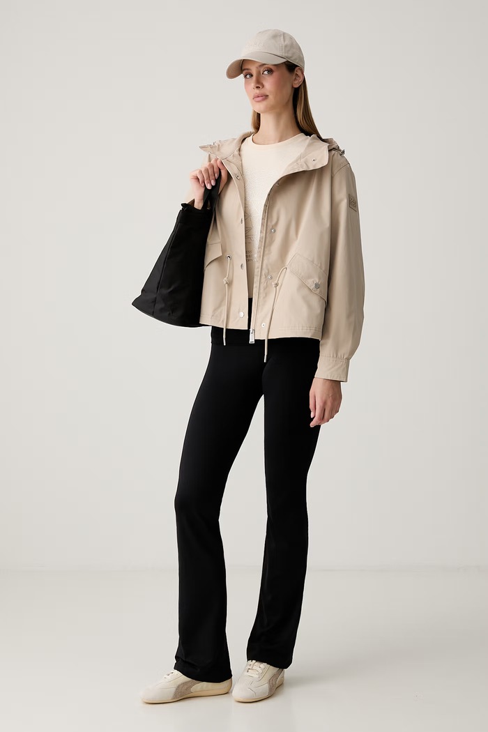DKNY krótka kurtka damska DP6J9732 beżowy AW26
