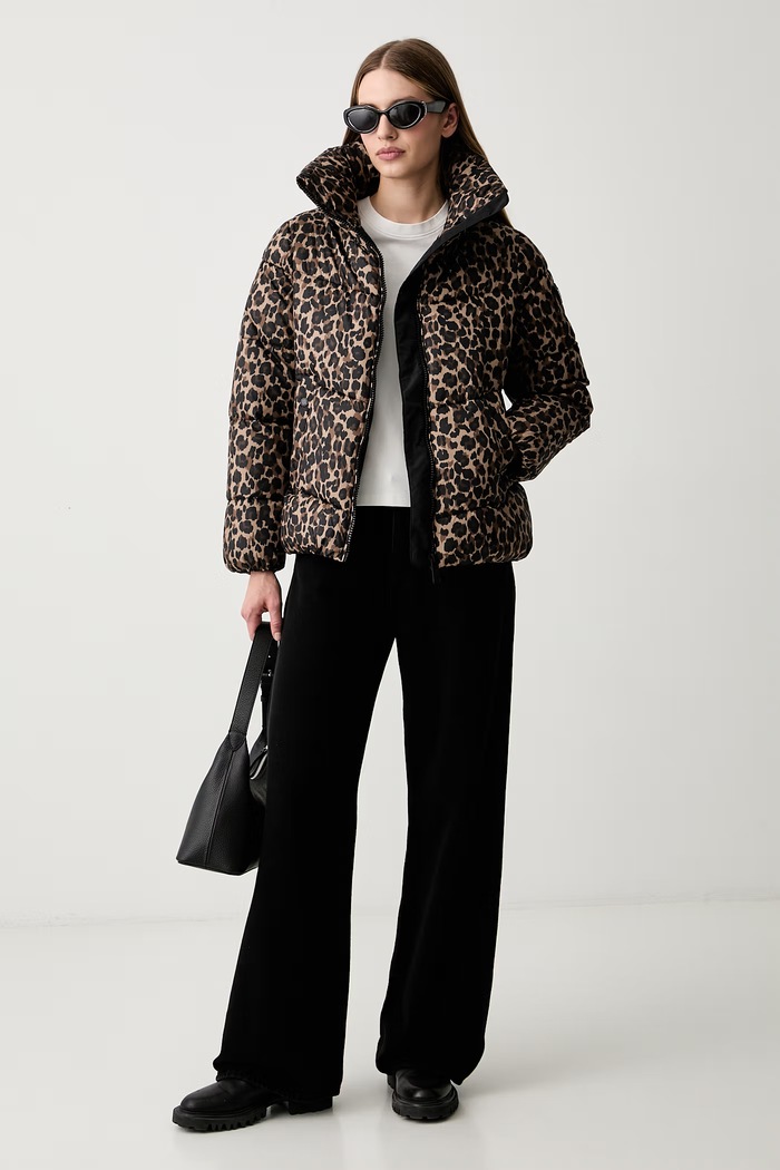 DKNY krótka kurtka damska DP6J9673 brązowy AW26