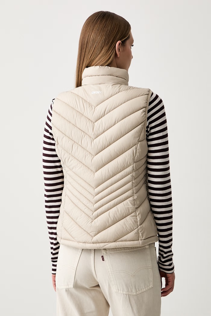 Odzież DKNY bezrękawnik damski DLEMPY46 beżowy