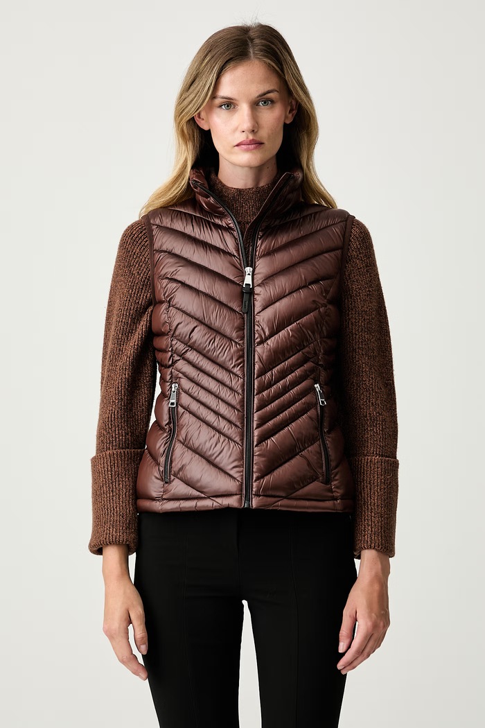 DKNY bezrękawnik damski brązowy DLEMPY46
