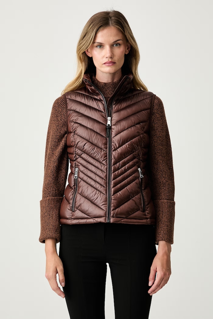 DKNY bezrękawnik damski brązowy DLEMPY46