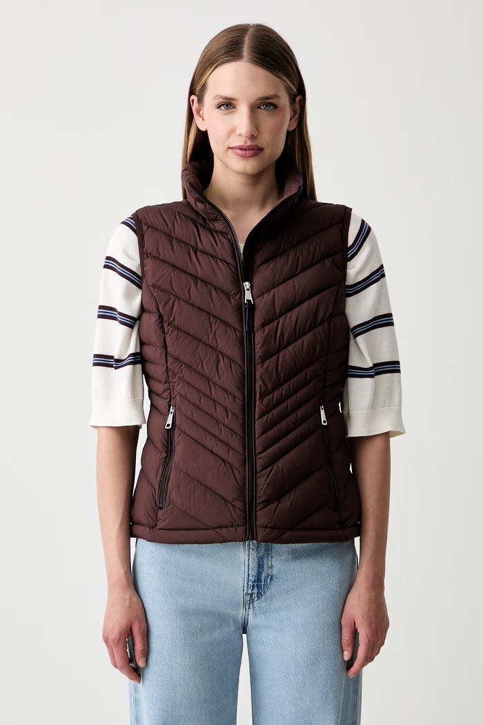 DKNY bezrękawnik damski brązowy DLEMPY46