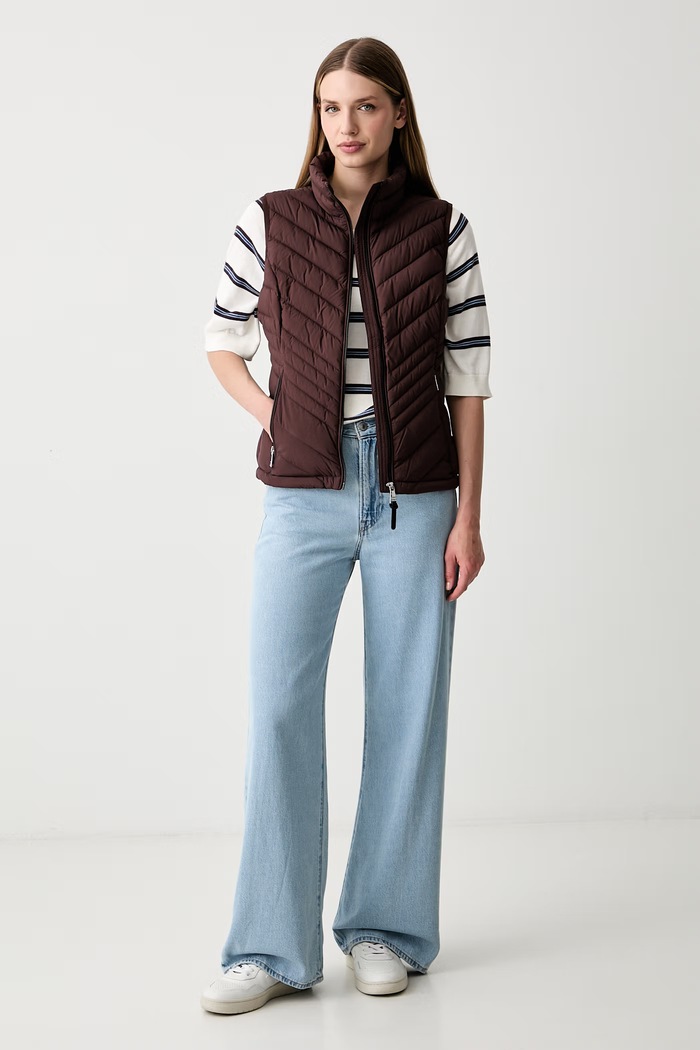 DKNY bezrękawnik damski DLEMPY46 brązowy AW26