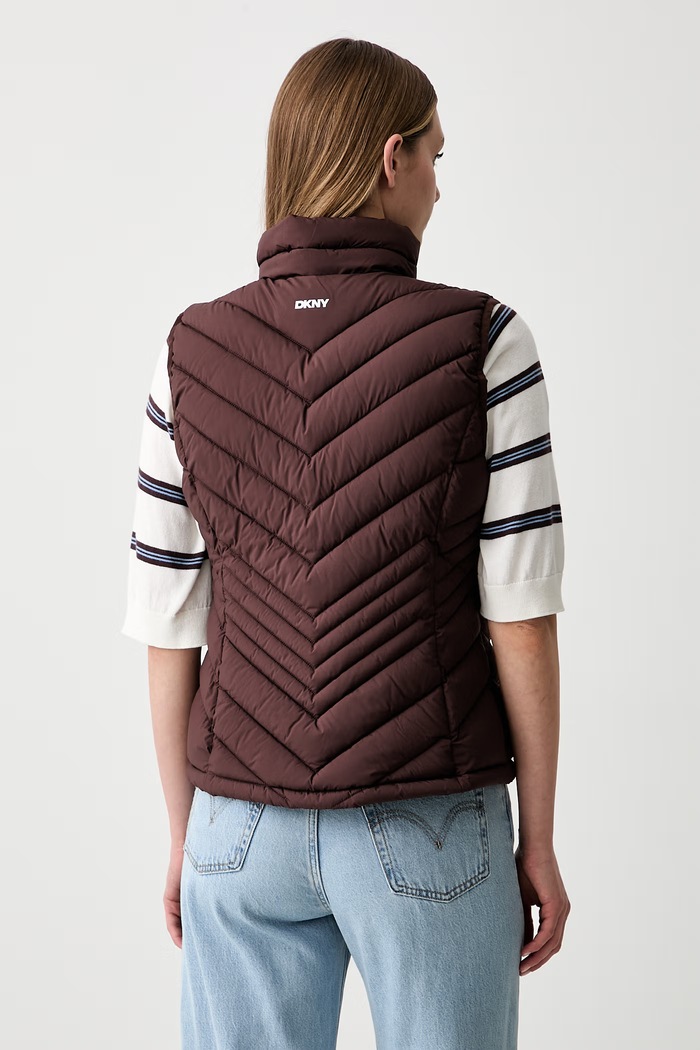 Odzież DKNY bezrękawnik damski DLEMPY46 brązowy