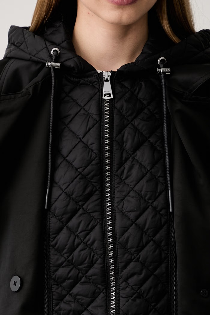 DKNY trencz damski czarny DLEMPX66