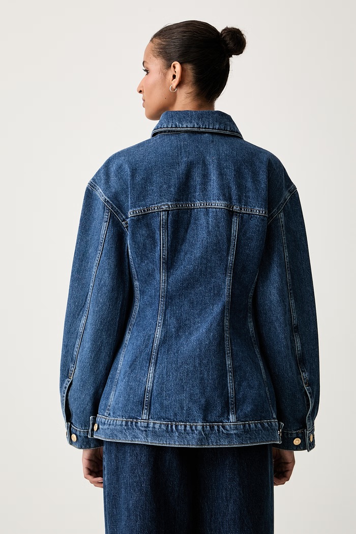 Oblačila HUGO prehodna jakna ženska denim HUGO ICON_3 50569648 modra