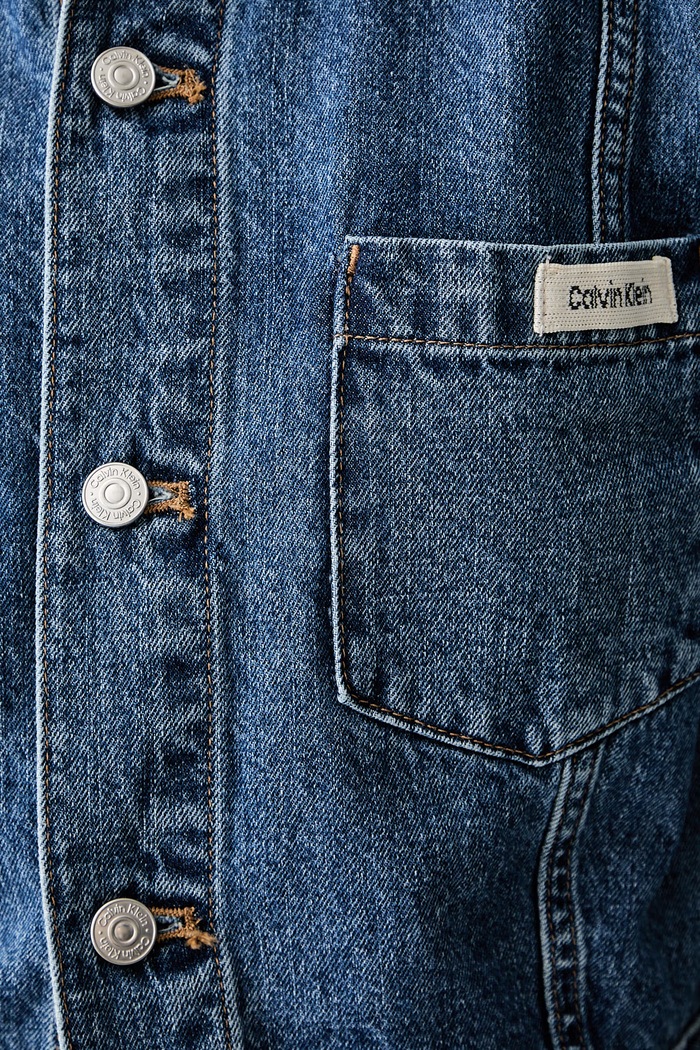 Calvin Klein Jeans jakna ženska denim LV047G744G modra