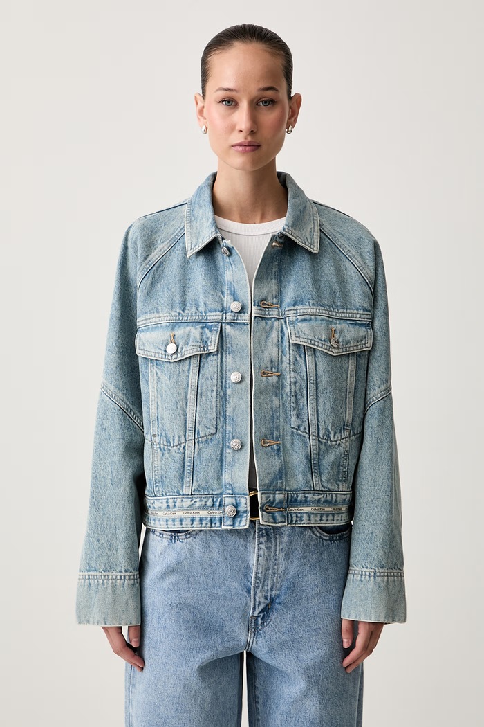Calvin Klein Jeans jeans jakna ženska denim modra LV047G726G