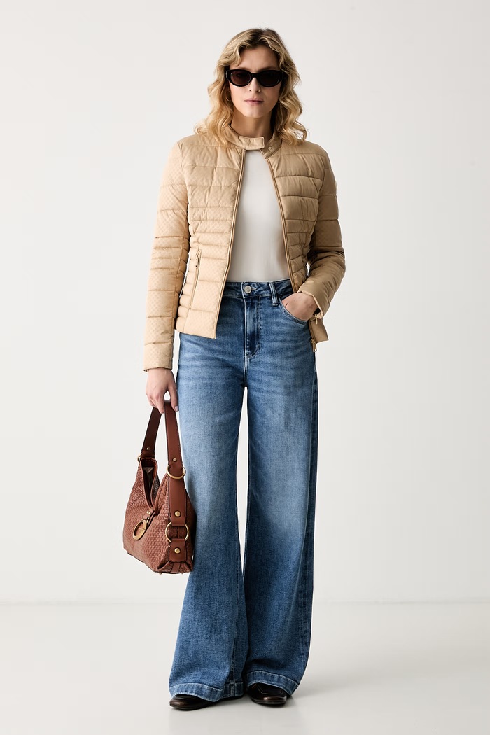 Guess καπιτονέ μπουφάν γυναικείο NEW VONA W6YL16.W2891 μπεζ AW26