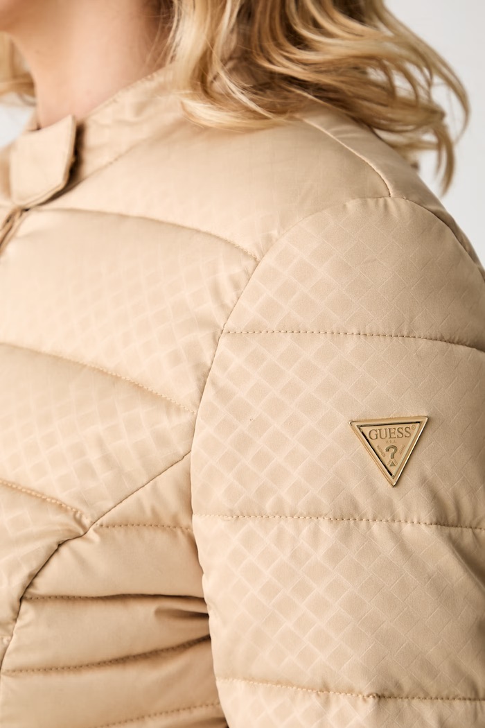 Guess καπιτονέ μπουφάν γυναικείο NEW VONA W6YL16.W2891 μπεζ