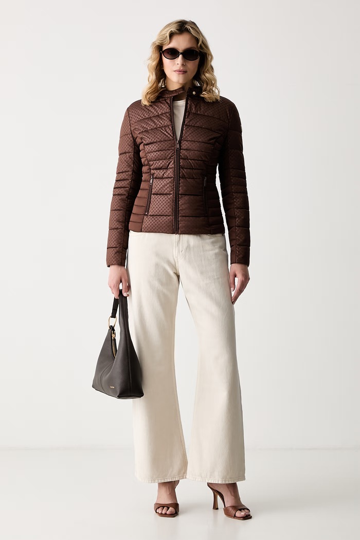 Guess καπιτονέ μπουφάν γυναικείο NEW VONA W6YL16.W2891 καφέ AW26