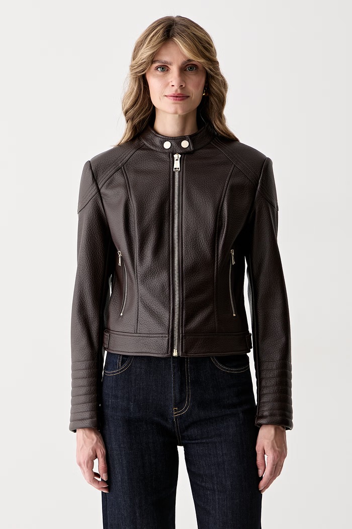 Guess μεταβατικό μπουφάν γυναικείο MARLENE καφέ W6YL25.W2914