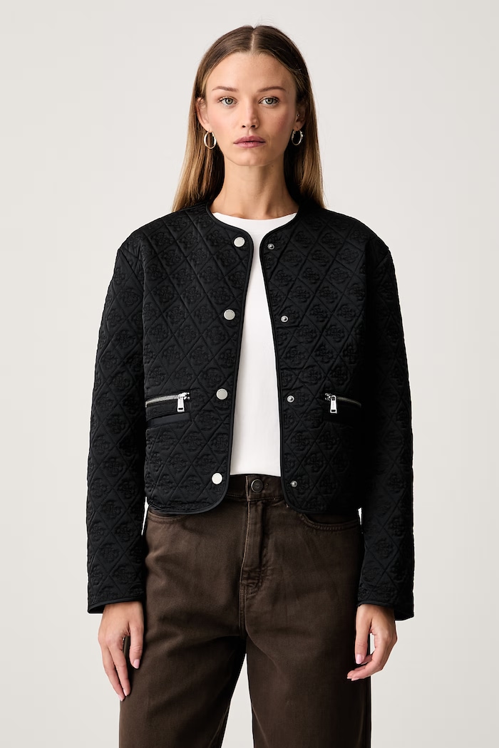Guess jachetă scurtă pentru femei EDITH negru W6YL23.W2912