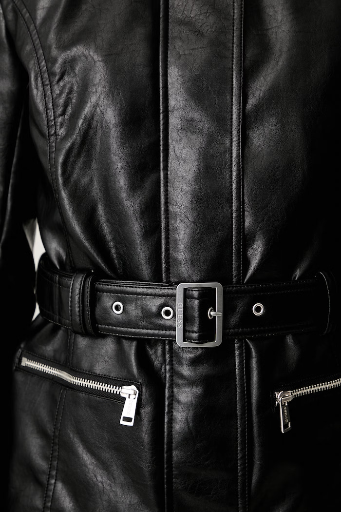 Guess преходно яке дамско от имитация на кожа JEANNE W6YL17.W2907 черен