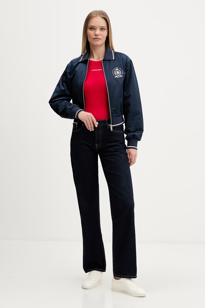 Tommy Jeans geacă bomber pentru femei DW0DW23153 bleumarin AW26